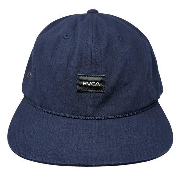 RVCA Slideback Baseball Cap Blue One Size Adjustable Vented Holes Rope - Picture 1 of 9